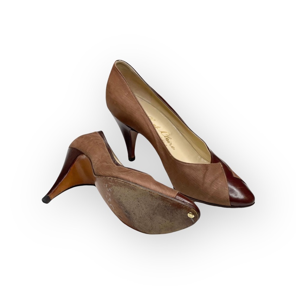 Vintage 70’s: Saint Claire ⊛ Italy Soft Glove Leather Pumps ⊛ Dusty Rose 2 Tone - Picture 9 of 16